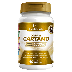 Óleo de Cártamo 1000mg – 60 Cápsulas Softgel | Herbolab – Redução de Medidas e Metabolismo de Gorduras