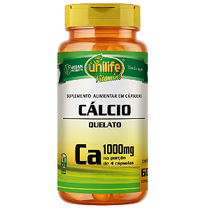 Cálcio Quelato 1000mg 60 Cápsulas Unilife – Força, Saúde Óssea e Vitalidade