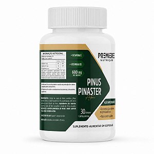 Pinus Pinaster 600mg com Vitamina E e B3 30 cápsulas