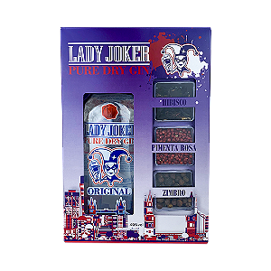 Kit Gin Lady Joker Original PET 980ml + 3 Especiarias