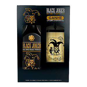 Kit Whisky Black Joker Original PET 980ml + Copo Acrílico c/ Canudo
