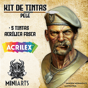 Kit com 4 Tintas Acrílicas NMM SILVER - Acrilex - MiniArts