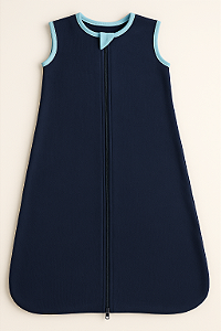 Saco de Dormir Bebê Inverno Moletom Azul Marinho Quente Confortável Anti-Alérgico 0 a 6 Meses Soninho de Bebê