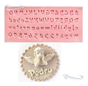 Molde de Silicone: Letras Manuscritas - 8,6 x 20,0 cm