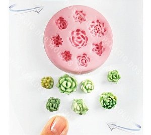 Molde De Silicone: Mini Suculentas
