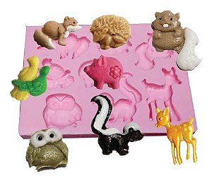 Molde De Silicone: Animais da Floresta Diversos