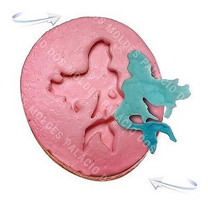Molde De Silicone: Silhueta Princesa Ariel - 2,6 x 1,5 cm