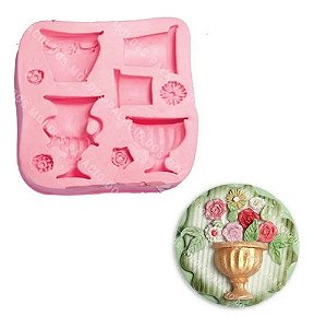 Molde De Silicone: Vasos de Flores Diversos
