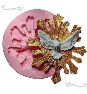 Molde De Silicone: Pomba Branca Católica - 6,5 x 6,0 cm