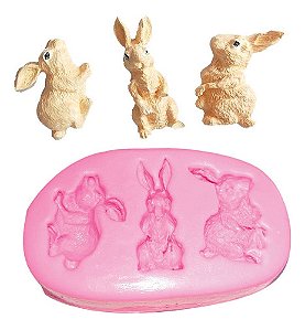 Molde De Silicone: Coelhos da Páscoa