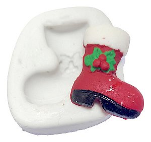 Molde De Silicone: Bota Natalina - 2,5 x 2,5 cm