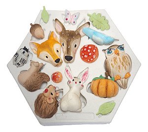 Molde De Silicone: Animais da Floresta