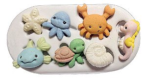 Molde De Silicone: Bichinhos do Mar