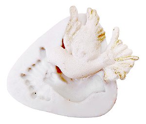 Molde De Silicone: Pomba Branca Voando - 3,3 x 4,0 cm