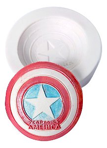 Molde De Silicone: Escudo Capitão América - 5,0 cm