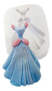 Molde de Silicone: Vestido de Princesa - 6,0 x 4,5 cm