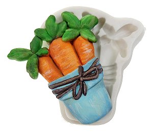 Molde de Silicone: Cenouras no Vaso - 7,0 x 6,0 cm