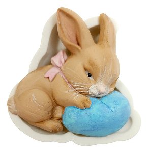 Molde De Silicone: Coelhinho com Ovo - 6,5 x 7,0 cm