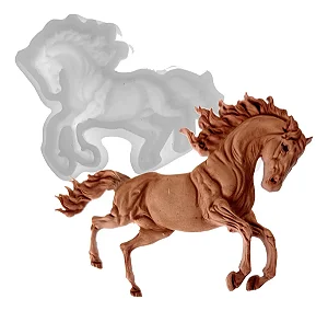 Molde De Silicone: Cavalo - 7,5 x 10,0 cm