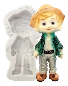 Molde De Silicone: Menino Caipira - 6,5 x 3,0 cm