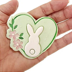 Cortador de Biscoito: Coelho e Coração - 8,0 x 7,0 cm