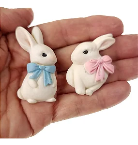 Molde de Silicone: Casal de Coelhos
