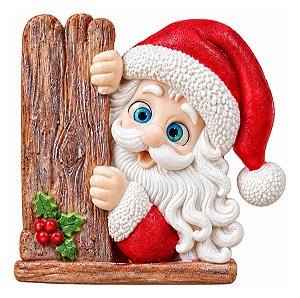 Molde de Silicone: Papai Noel Escondido - 4,5 x 4,5 cm