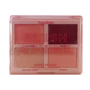 Paleta de Blush e Iluminador Blush e Shine cor Berry Bronze - Ruby Rose