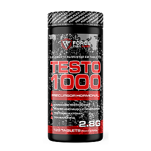 Testo 1000 Porção 2.8g  Pré Hormonal Aumento Da Massa Muscular Força Vascularização 120 Tabletes 168g - Force Full Labz
