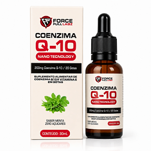 Coenzima Q10 Liquida Em Gotas 200mg Nano Em Óleo Tcm 100% Pura Vegan 30ml - Force Full Labz