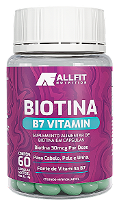Biotina Vitamina Capilar Crescimento 60 cápsulas - Allfit Nutrition