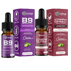 Vitamina 9 Metilfolato 20ml + Vitamina D3+k2MK7 30ml