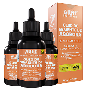 KIT 3 Oleo de Semente de Abobora Prensado a Frio 30ml Allfit Nutrition