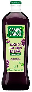 Suco de Uva Tinto Integral Campo Largo 1,5l Vidro.
