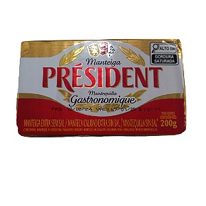 Manteiga Tablet S/ Sal President 200g