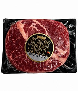 Chuck Roll Steak Black Label Silva/BB - Congelado (Peso variável 0,50 kg a 0,55 Kg). Preço Kg / R$ 97,90. (Preço do Item baseado no peso máximo).
