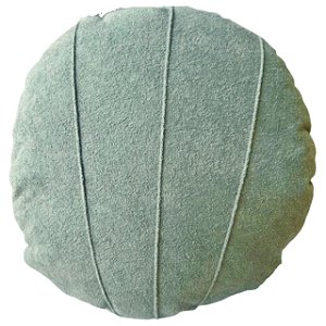ALMOFADA REDONDA COMPLETA TECIDO BOUCLE COM REFIL COR VERDE CLARO 43CM