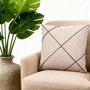 CAPA ALMOFADA LINHO DRAPEADA VERDE 45x45