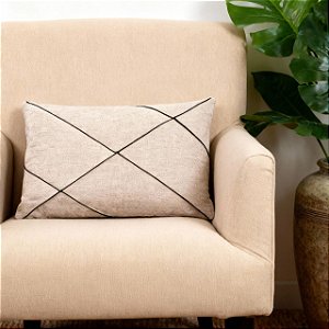 CAPA ALMOFADA BAGUETE RETANGULAR LINHO DRAPEADA VERDE 30X50