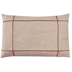 CAPA ALMOFADA BAGUETE RETANGULAR LINHO DRAPEADA TERRACOTA 30X50