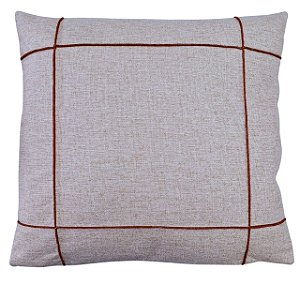 CAPA ALMOFADA LINHO DRAPEADA TERRACOTA 45x45