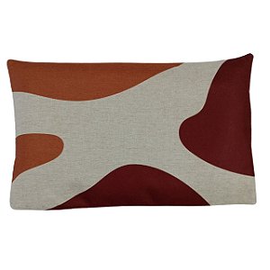CAPA ALMOFADA LINHO RETANGULAR BAGUETE ARABESCO VINHO 30x50
