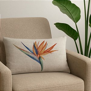 CAPA ALMOFADA LINHO RETANGULAR BAGUETE FLORAL 30x50