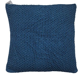 CAPA DE ALMOFADA TRICO RUSTICO AZUL MARINHO 45X45