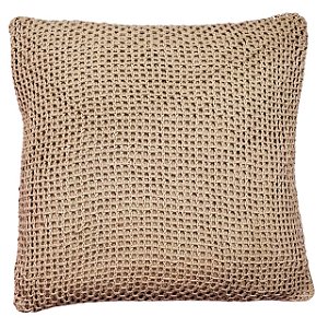 CAPA DE ALMOFADA TRICO RUSTICO BEGE ESCURO 45X45