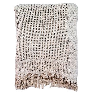 MANTA PESEIRA TRICO RUSTICO 1,50x1,20 BEGE CLARO 100% ALGODÃO
