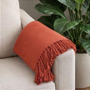 MANTA SOFA PESEIRA ALGODAO ESCAMA DIVERSAS CORES 1.80X1.20M - TERRACOTA