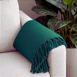 MANTA SOFA PESEIRA ALGODAO ESCAMA DIVERSAS CORES 1.80X1.20M - VERDE ESCURO