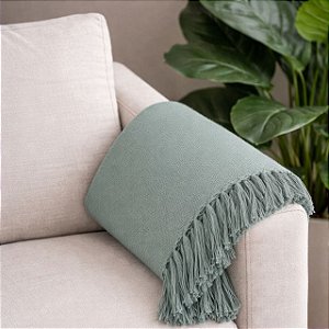 MANTA SOFA PESEIRA ALGODAO ESCAMA DIVERSAS CORES 1.80X1.20M - VERDE CLARO