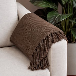 MANTA SOFA PESEIRA ALGODAO ESCAMA DIVERSAS CORES 1.80X1.20M - MARROM